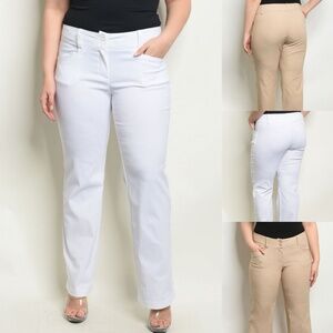 Plus Size Zenobia Fitted Stretchy Waist Pants